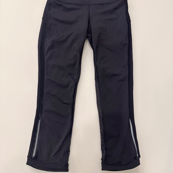 Lululemon Wunder Train Mesh Crop Black Leggings Tights Sz 4 • Excellent - Picture 6 of 15